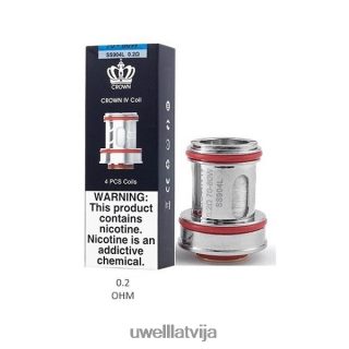 UWELL CROWN 4 rezerves spoles (4 iepakojumi) dubultā spole 0,2 omi L6D2B182 UWELL Riga