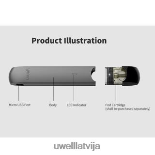 UWELL YEARN pod ierīce (podiņi nav iekļauti) melns L6D2B254 UWELL Vape Price