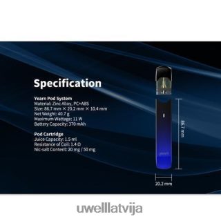 UWELL YEARN pod ierīce (podiņi nav iekļauti) melns L6D2B254 UWELL Vape Price