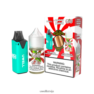UWELL V6 vienreizējās lietošanas ierīce + tēta tvaiki 30ml sulas - collab saišķis clr: ciāna/flv: piparmētra 50 mg L6D2B211 UWELL Latvija