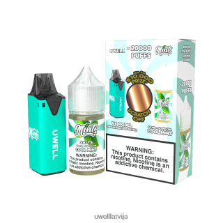 UWELL V6 vienreizējās lietošanas ierīce + tēta tvaiki 30ml sulas - collab saišķis clr: ciāna/flv: vēsa piparmētra 50 mg L6D2B210 UWELL E Cigarette