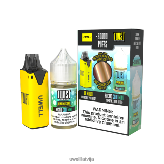 UWELL V6 vienreizējās lietošanas ierīce + tēta tvaiki 30ml sulas - collab saišķis clr: dzeltena/flv: arktiskā vēsā piparmētra 50mg L6D2B215 UWELL Vape Flavours