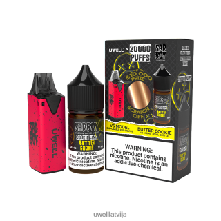 UWELL V6 vienreizējās lietošanas ierīce + tēta tvaiki 30ml sulas - collab saišķis clr: red/flv: sviesta cepums 48mg L6D2B212 UWELL Riga