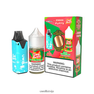 UWELL V6 vienreizējās lietošanas ierīce + tēta tvaiki 30ml sulas - collab saišķis clr: zils/flv: skābs arbūzs zemeņu 50mg L6D2B204 UWELL Vape Price